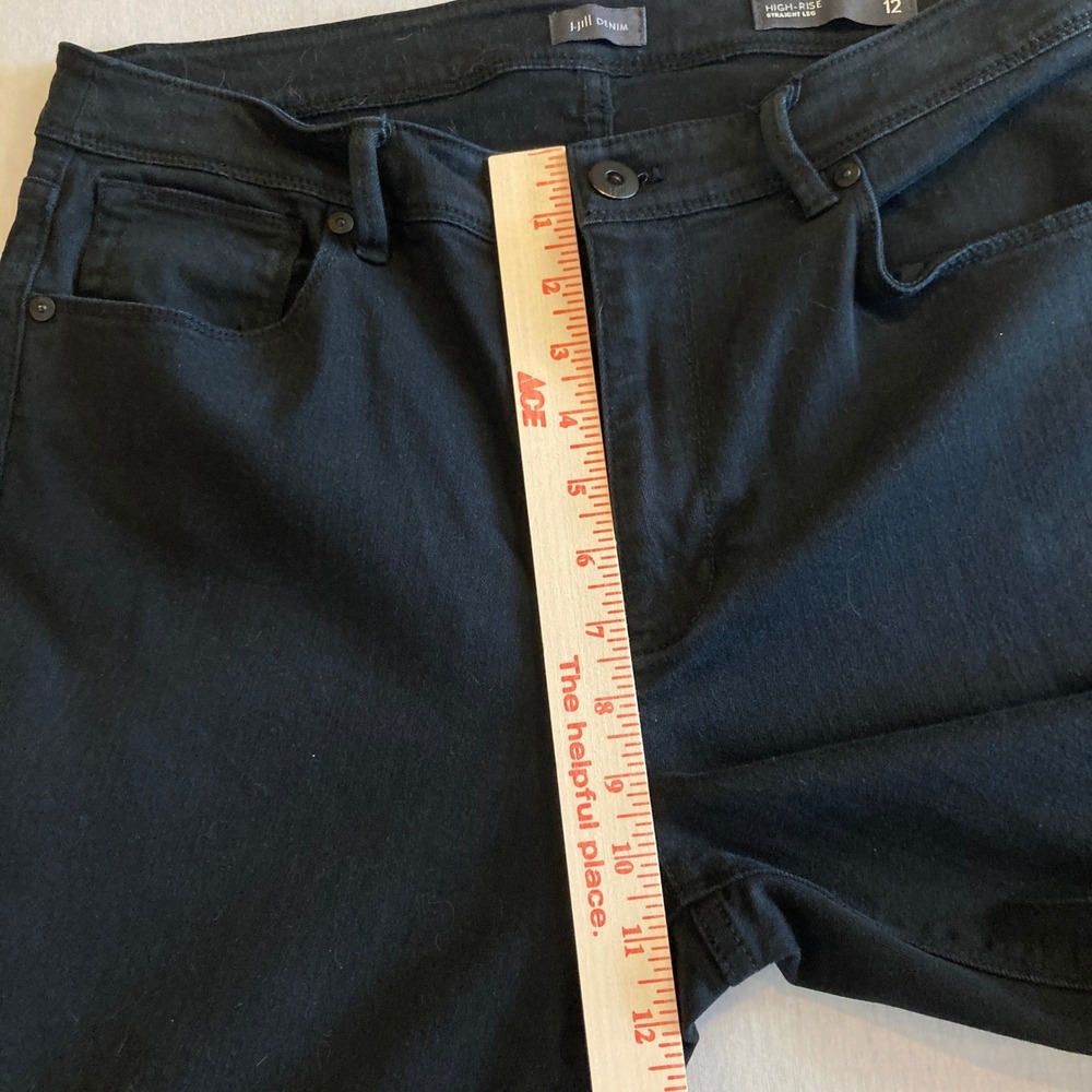 J.Jill Jeans Womens 12 (31x29) Black High-Rise Straight Leg Stretch WPT145141 - Picture 5 of 14